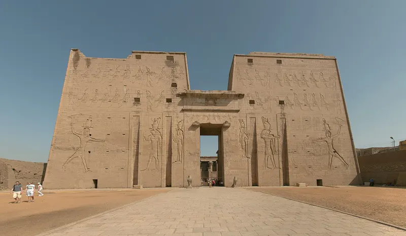 The tall pylon of Edfu Temple